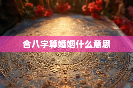 合八字算婚姻什么意思