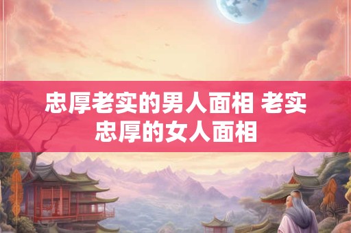忠厚老实的男人面相 老实忠厚的女人面相