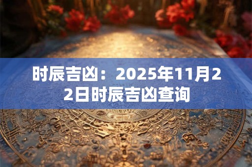 时辰吉凶：2025年11月22日时辰吉凶查询