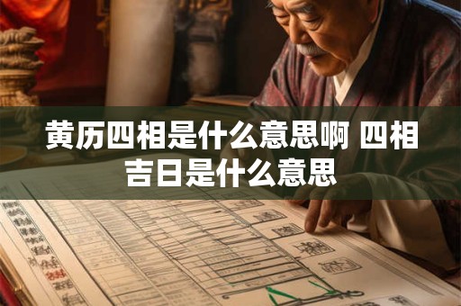 黄历四相是什么意思啊 四相吉日是什么意思