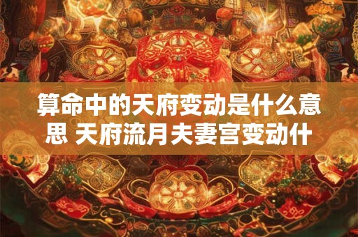 算命中的天府变动是什么意思 天府流月夫妻宫变动什么意思