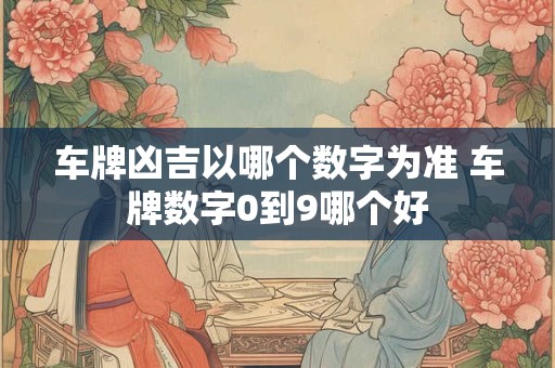 车牌凶吉以哪个数字为准 车牌数字0到9哪个好