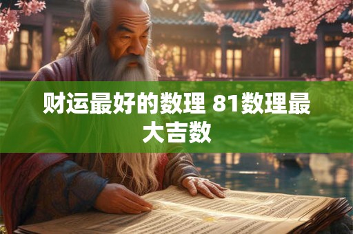 财运最好的数理 81数理最大吉数