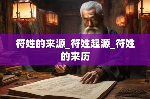 符姓的来源_符姓起源_符姓的来历