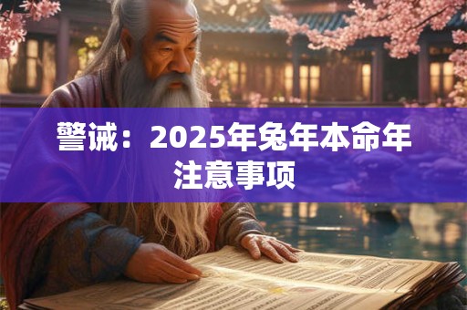 警诫：2025年兔年本命年注意事项