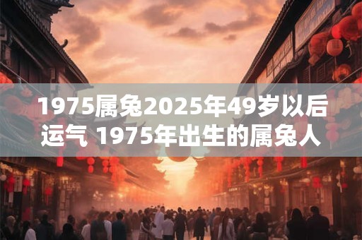 1975属兔2025年49岁以后运气 1975年出生的属兔人在2025年以后的运势如何