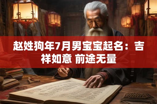 赵姓狗年7月男宝宝起名：吉祥如意 前途无量