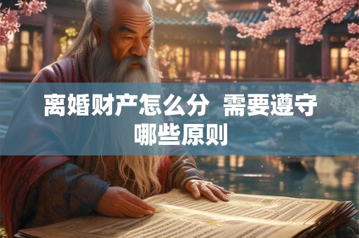 离婚财产怎么分  需要遵守哪些原则