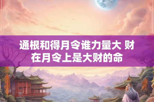 通根和得月令谁力量大 财在月令上是大财的命