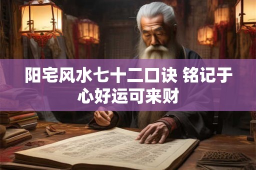 阳宅风水七十二口诀 铭记于心好运可来财