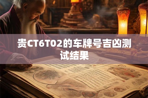 贵CT6T02的车牌号吉凶测试结果 贵CT6T02的车牌号吉凶测试结果