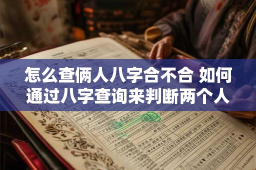 怎么查俩人八字合不合 如何通过八字查询来判断两个人是否合适