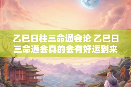 乙巳日柱三命通会论 乙巳日三命通会真的会有好运到来吗