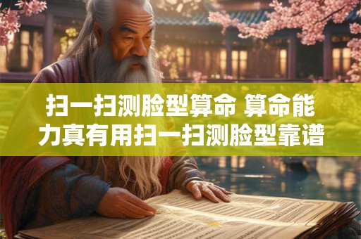 扫一扫测脸型算命 算命能力真有用扫一扫测脸型靠谱吗