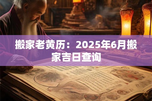 搬家老黄历：2025年6月搬家吉日查询