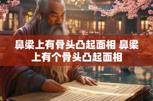 鼻梁上有骨头凸起面相 鼻梁上有个骨头凸起面相