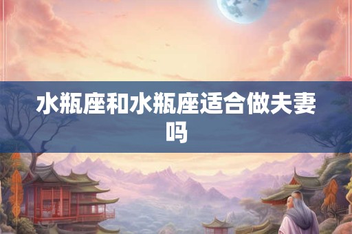 水瓶座和水瓶座适合做夫妻吗