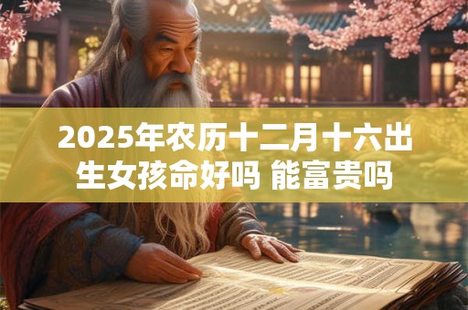 2025年农历十二月十六出生女孩命好吗 能富贵吗