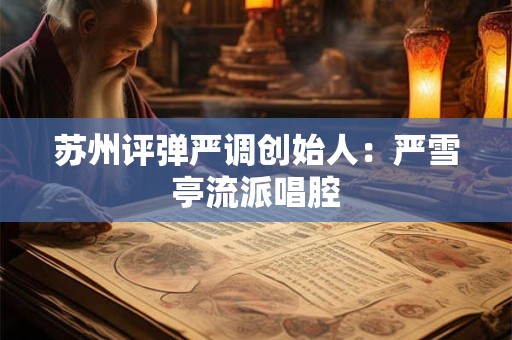 苏州评弹严调创始人：严雪亭流派唱腔