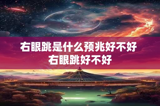 右眼跳是什么预兆好不好 右眼跳好不好