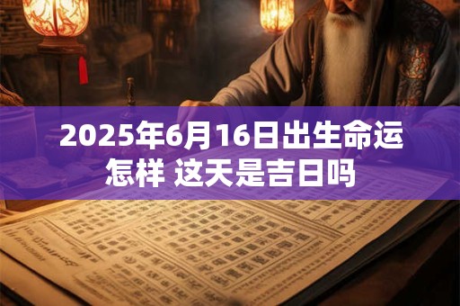 2025年6月16日出生命运怎样 这天是吉日吗