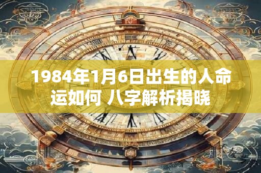 1984年1月6日出生的人命运如何 八字解析揭晓