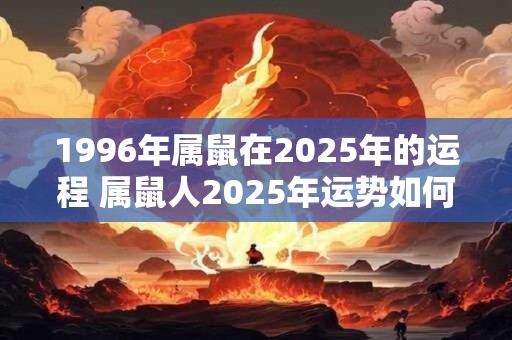 1996年属鼠在2025年的运程 属鼠人2025年运势如何