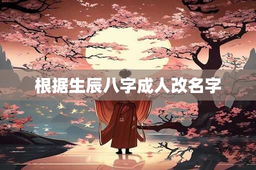 根据生辰八字成人改名字