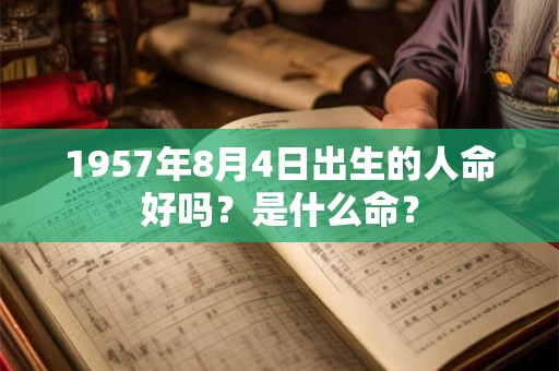 1957年8月4日出生的人命好吗？是什么命？