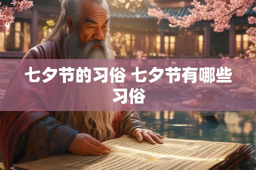 七夕节的习俗 七夕节有哪些习俗