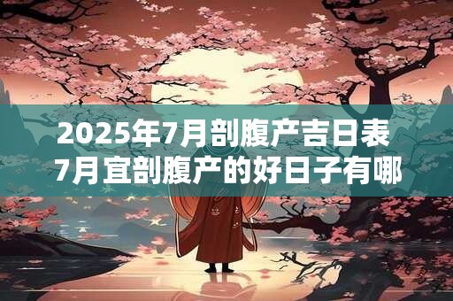 2025年7月剖腹产吉日表 7月宜剖腹产的好日子有哪些