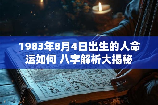 1983年8月4日出生的人命运如何 八字解析大揭秘