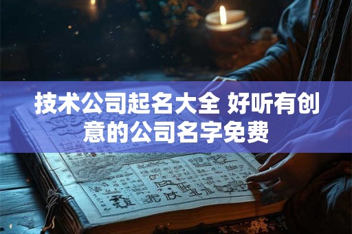 技术公司起名大全 好听有创意的公司名字免费