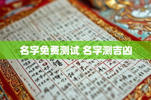 名字免费测试 名字测吉凶