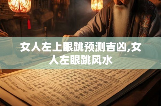 女人左上眼跳预测吉凶,女人左眼跳风水