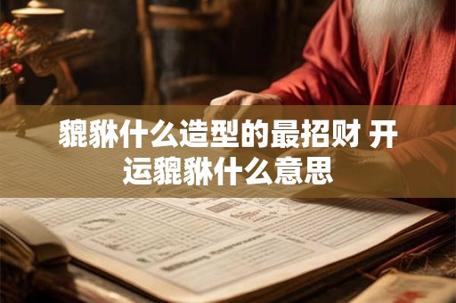 貔貅什么造型的最招财 开运貔貅什么意思