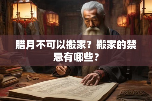 腊月不可以搬家？搬家的禁忌有哪些？
