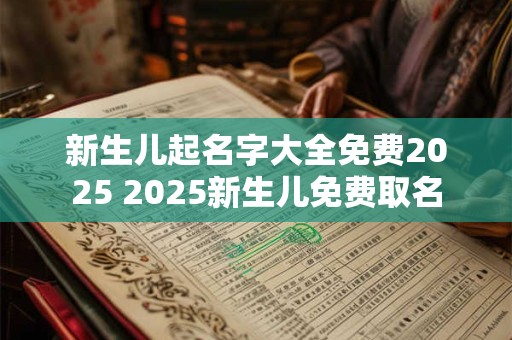 新生儿起名字大全免费2025 2025新生儿免费取名