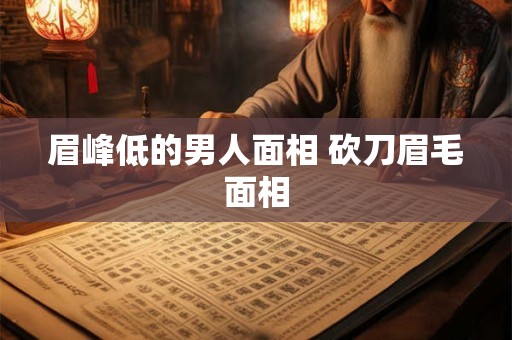 眉峰低的男人面相 砍刀眉毛面相