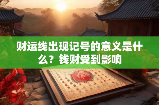 财运线出现记号的意义是什么？钱财受到影响