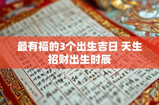 最有福的3个出生吉日 天生招财出生时辰