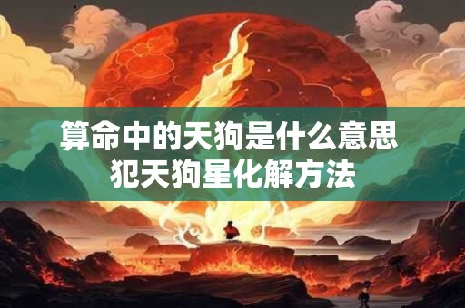 算命中的天狗是什么意思 犯天狗星化解方法