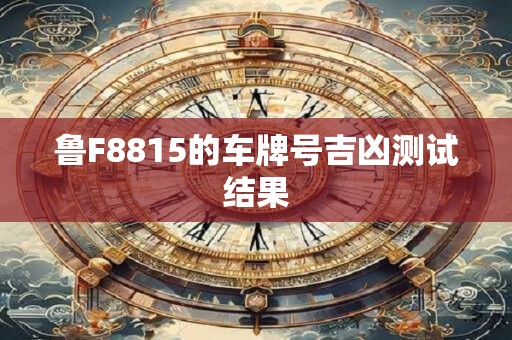 鲁F8815的车牌号吉凶测试结果