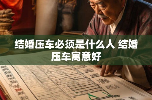 结婚压车必须是什么人 结婚压车寓意好