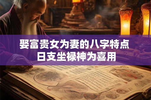 娶富贵女为妻的八字特点 日支坐禄神为喜用