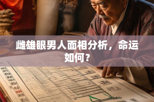 雌雄眼男人面相分析，命运如何？