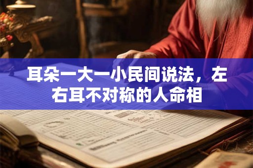 耳朵一大一小民间说法，左右耳不对称的人命相