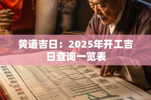 黄道吉日：2025年开工吉日查询一览表