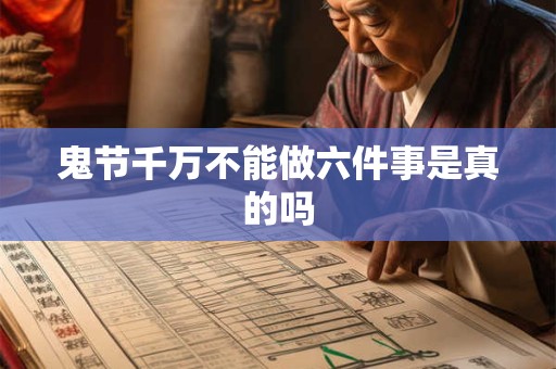 鬼节千万不能做六件事是真的吗