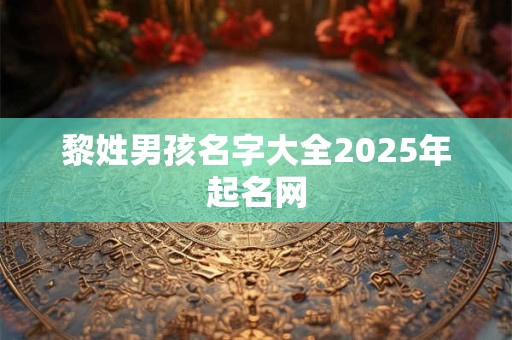 黎姓男孩名字大全2025年起名网